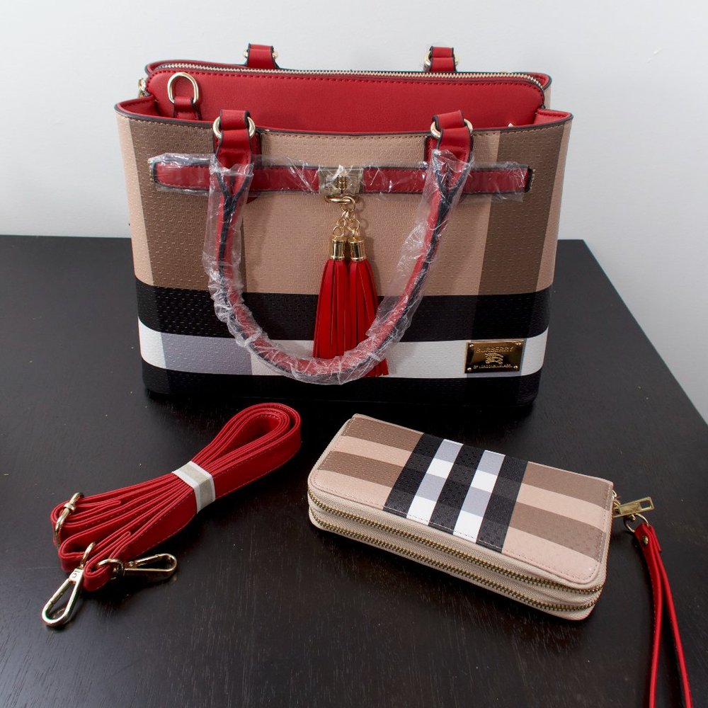 Plaid Purse and Wallet bundle